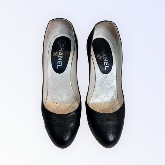 Chanel Pearl Caviar Platform Pumps 38.5 - Picture 3 of 12